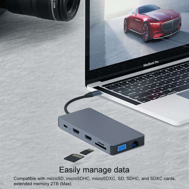 Blueendless 12 In 1 Multi-function Type-C / USB-C HUB Expansion Dock - USB HUB by Blueendless | Online Shopping UK | buy2fix