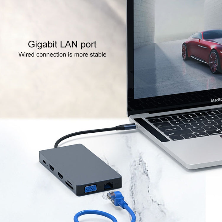 Blueendless 12 In 1 Multi-function Type-C / USB-C HUB Expansion Dock - USB HUB by Blueendless | Online Shopping UK | buy2fix