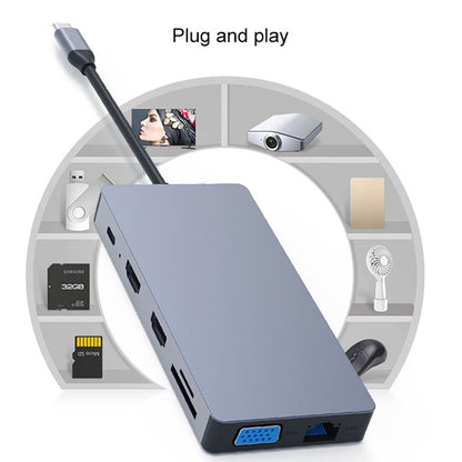 Blueendless 12 In 1 Multi-function Type-C / USB-C HUB Expansion Dock - USB HUB by Blueendless | Online Shopping UK | buy2fix