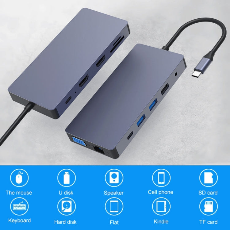 Blueendless 12 In 1 Multi-function Type-C / USB-C HUB Expansion Dock - USB HUB by Blueendless | Online Shopping UK | buy2fix