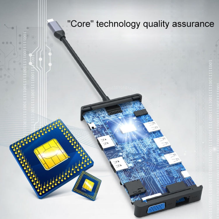 Blueendless 12 In 1 Multi-function Type-C / USB-C HUB Expansion Dock - USB HUB by Blueendless | Online Shopping UK | buy2fix