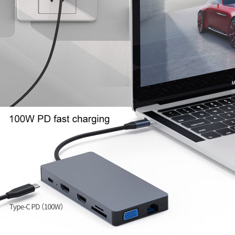 Blueendless 12 In 1 Multi-function Type-C / USB-C HUB Expansion Dock - USB HUB by Blueendless | Online Shopping UK | buy2fix