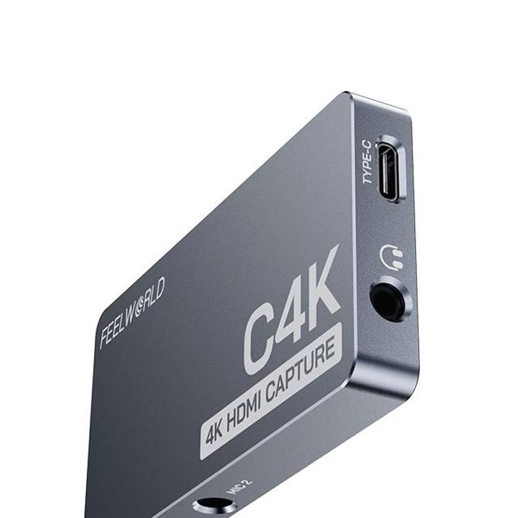 FEEWORLD C4K Video Capture 4K HDMI 60Hz In and Out USB-C Plug and Play for Streaming Gaming Video Conference - Video Capture Solutions by FEELWORLD | Online Shopping UK | buy2fix