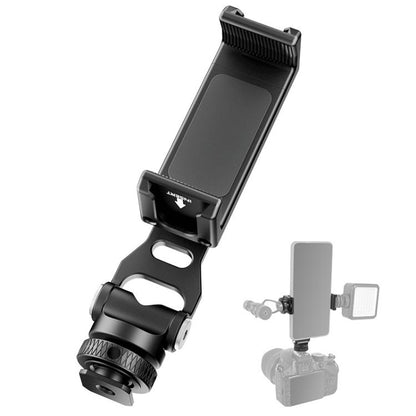 BEXIN PH-01 Desktop Live Broadcast Bracket 360 Phone Clamp Dual Cold Shoes Mount (Black) - Stand by BEXIN | Online Shopping UK | buy2fix