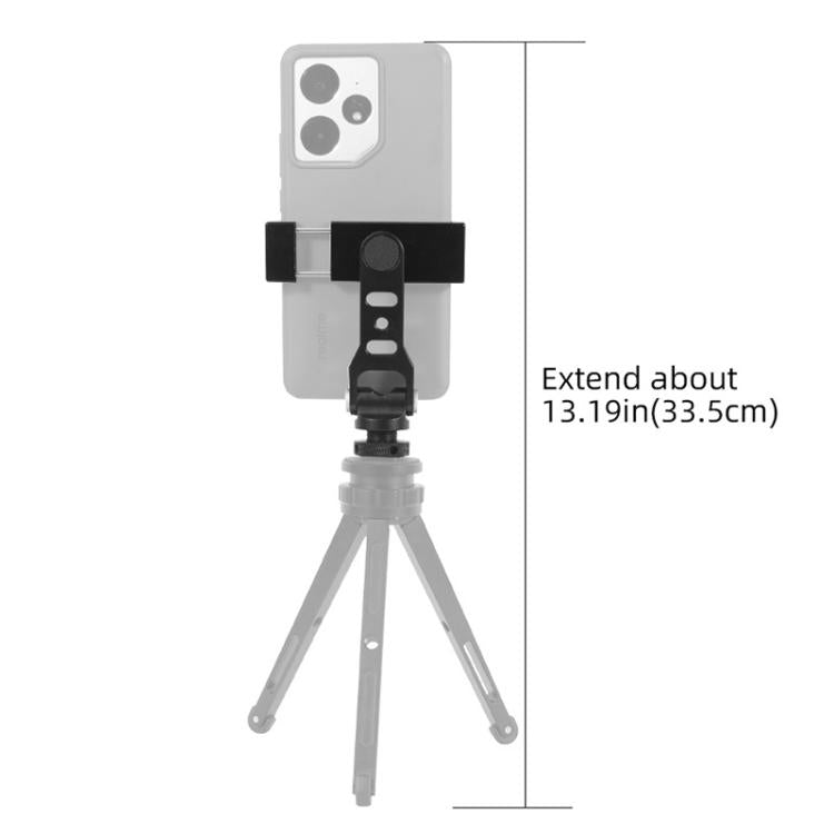 BEXIN PH-01 Desktop Live Broadcast Bracket 360 Phone Clamp Dual Cold Shoes Mount (Black) - Stand by BEXIN | Online Shopping UK | buy2fix