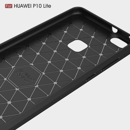 For Huawei P10 Lite Brushed Carbon Fiber Texture Shockproof TPU Protective Cover Case (Dark Blue) - Huawei Cases by buy2fix | Online Shopping UK | buy2fix