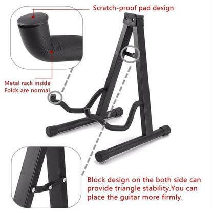Universal Foldable Vertical Metal Guitar Stand - String Instrument Accessories by buy2fix | Online Shopping UK | buy2fix