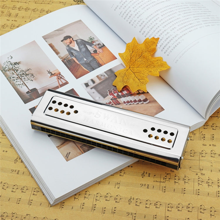 Swan SW24-12A 24-holes Double-sided Harmonica Beginner Polyphony Box Adult Children Beginners Performance - Wind Instrument Accessories by buy2fix | Online Shopping UK | buy2fix