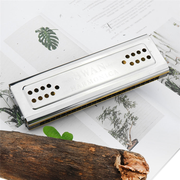 Swan SW24-12A 24-holes Double-sided Harmonica Beginner Polyphony Box Adult Children Beginners Performance - Wind Instrument Accessories by buy2fix | Online Shopping UK | buy2fix