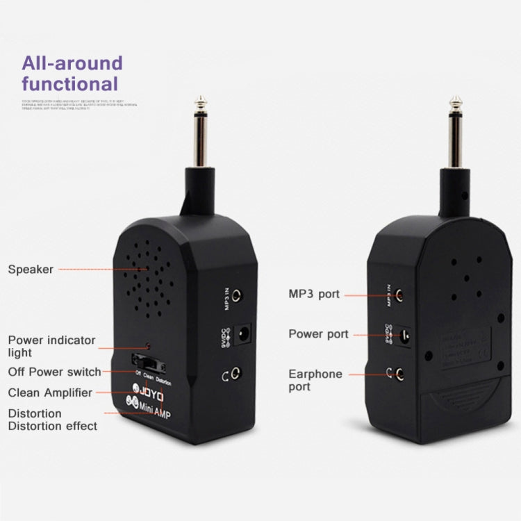 JOYO JA-01 2W Large Volume Guitar Amplifier Mini Portable Electric Guitar Bass Speakers with Distortion Timbre, Support MP3 / Earphone - Guitar Tuner Accessories by JOYO | Online Shopping UK | buy2fix