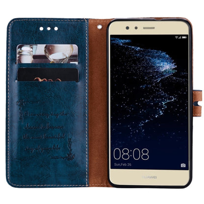 For Huawei P10 Lite Business Style Oil Wax Texture Horizontal Flip Leather Case with Holder & Card Slots & Wallet (Blue) - Huawei Cases by buy2fix | Online Shopping UK | buy2fix