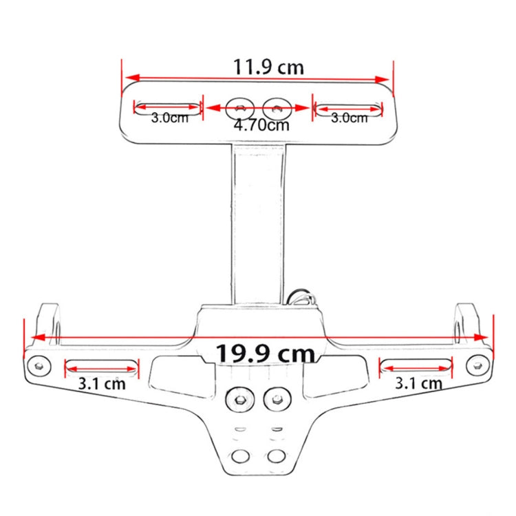 LPF013 Motorcycle Modification Accessories Universal Aircraft Shape Aluminum Alloy License Plate Bracket with LED Lights (Blue) - Others by buy2fix | Online Shopping UK | buy2fix