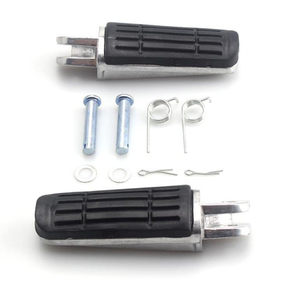 One Pair Motorcycle Front Foot Pegs for Suzuki HAYABUSA GSX1300R 1997–2010 (Black Silver) - Others by buy2fix | Online Shopping UK | buy2fix