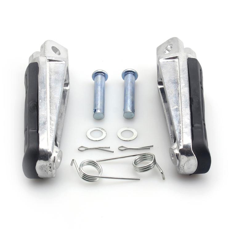 One Pair Motorcycle Front Foot Pegs for Suzuki HAYABUSA GSX1300R 1997–2010 (Black Silver) - Others by buy2fix | Online Shopping UK | buy2fix