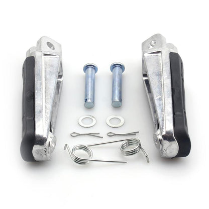 One Pair Motorcycle Front Foot Pegs for Suzuki HAYABUSA GSX1300R 1997–2010 (Black Silver) - Others by buy2fix | Online Shopping UK | buy2fix