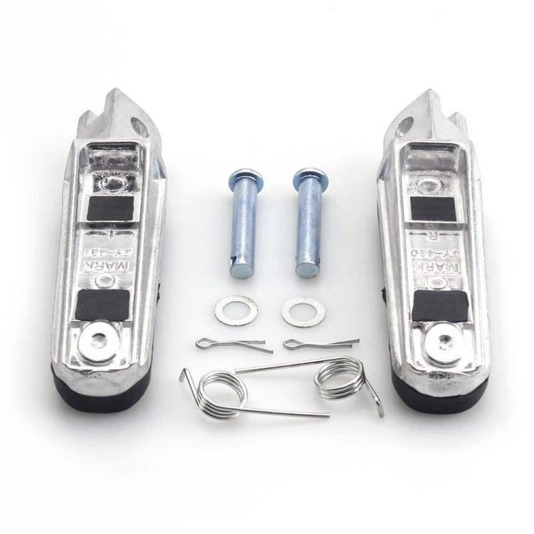 One Pair Motorcycle Front Foot Pegs for Suzuki HAYABUSA GSX1300R 1997–2010 (Black Silver) - Others by buy2fix | Online Shopping UK | buy2fix