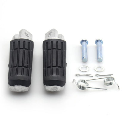 One Pair Motorcycle Front Foot Pegs for Suzuki HAYABUSA GSX1300R 1997–2010 (Black Silver) - Others by buy2fix | Online Shopping UK | buy2fix
