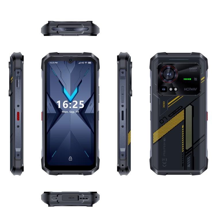 HOTWAV Hyper 7 Rugged Phone, 8GB+256GB, 10800mAh, 6.6 inch Android 14 MediaTek Dimensity 7050 5G, Network: 5G, OTG, NFC (Punk Yellow) - Other by HOTWAV | Online Shopping UK | buy2fix
