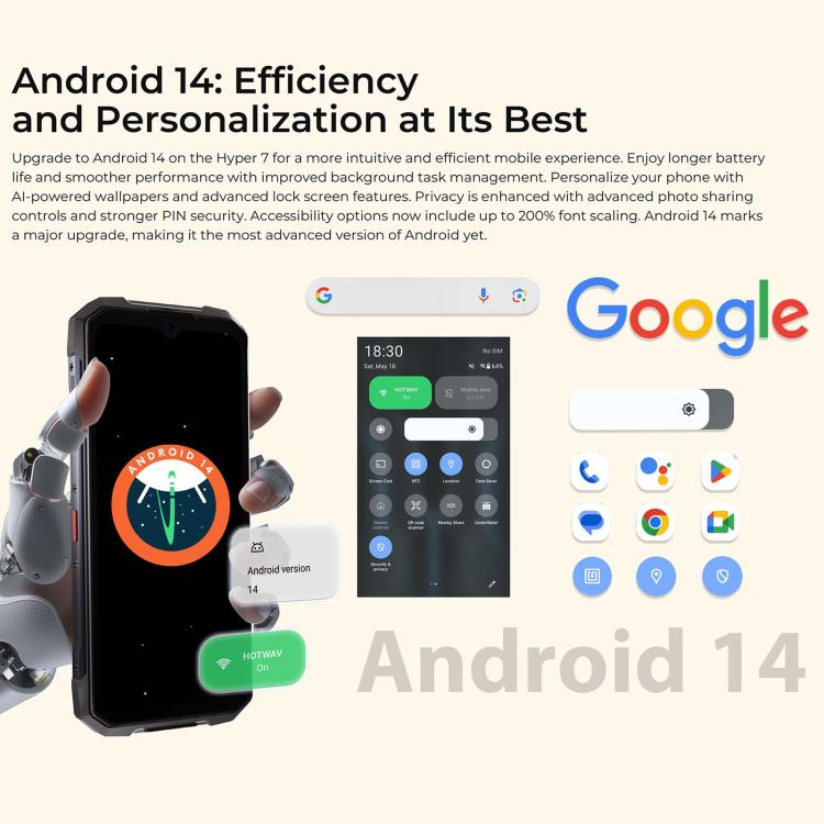 HOTWAV Hyper 7 Rugged Phone, 8GB+256GB, 10800mAh, 6.6 inch Android 14 MediaTek Dimensity 7050 5G, Network: 5G, OTG, NFC (Punk Yellow) - Other by HOTWAV | Online Shopping UK | buy2fix