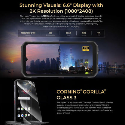 HOTWAV Hyper 7 Rugged Phone, 8GB+256GB, 10800mAh, 6.6 inch Android 14 MediaTek Dimensity 7050 5G, Network: 5G, OTG, NFC (Punk Yellow) - Other by HOTWAV | Online Shopping UK | buy2fix