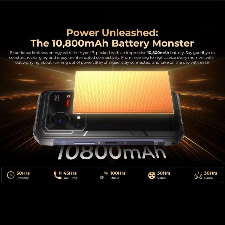 HOTWAV Hyper 7 Rugged Phone, 8GB+256GB, 10800mAh, 6.6 inch Android 14 MediaTek Dimensity 7050 5G, Network: 5G, OTG, NFC (Punk Yellow) - Other by HOTWAV | Online Shopping UK | buy2fix