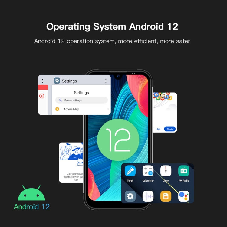 UNIWA W555 Rugged Phone, 3GB+32GB, Dual Rear Cameras, IP68 Waterproof Dustproof Shockproof, 5.71 inch Android 12.0 MTK6761 Quad Core up to 2.0GHz, Network: 4G, NFC, OTG, Global Version (Black) - UNIWA by UNIWA | Online Shopping UK | buy2fix