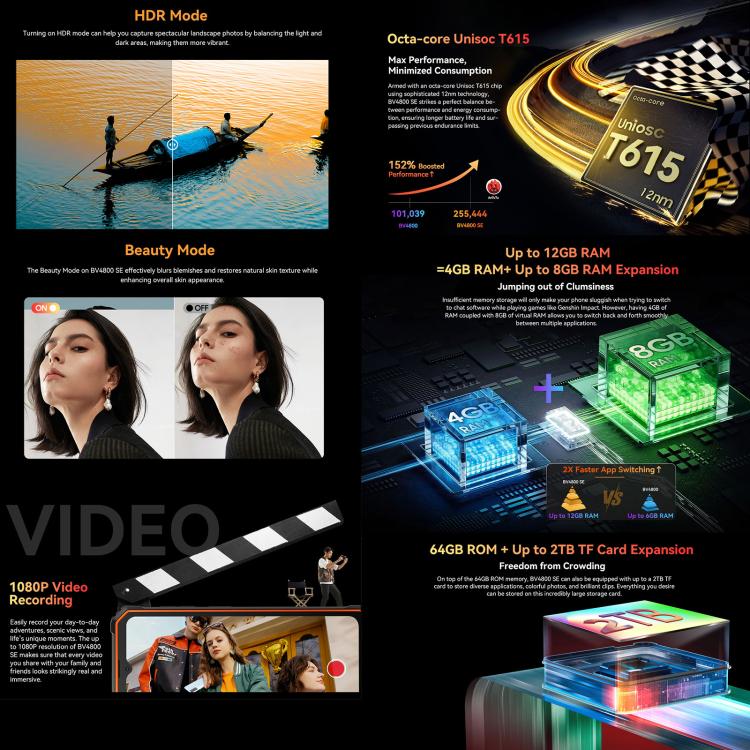 Blackview BV4800 SE Rugged Phone, 4GB+64GB, 6.56 inch Android 15 UMS9320E T615 Octa Core, Network: 4G, OTG, NFC (Green) - Blackview by Blackview | Online Shopping UK | buy2fix