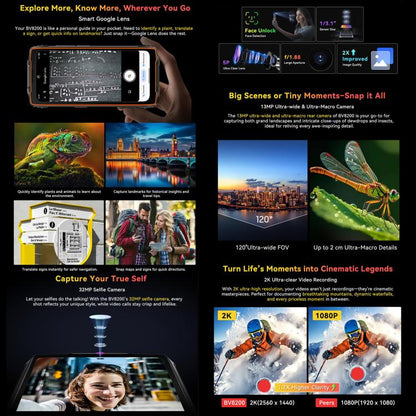 Blackview BV8200 Rugged Phone, 12GB+256GB, 6.5 inch + 1.3 inch Android 14 MediaTekHelio G100 MT8781, Network: 4G, NFC (Green) - Blackview by Blackview | Online Shopping UK | buy2fix