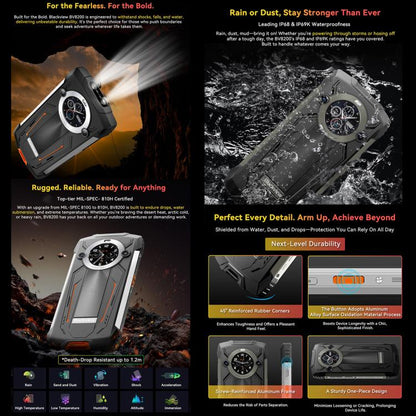 Blackview BV8200 Rugged Phone, 12GB+256GB, 6.5 inch + 1.3 inch Android 14 MediaTekHelio G100 MT8781, Network: 4G, NFC (Black) - Blackview by Blackview | Online Shopping UK | buy2fix