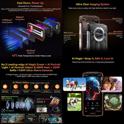 Blackview BV8200 Rugged Phone, 12GB+256GB, 6.5 inch + 1.3 inch Android 14 MediaTekHelio G100 MT8781, Network: 4G, NFC (Black) - Blackview by Blackview | Online Shopping UK | buy2fix