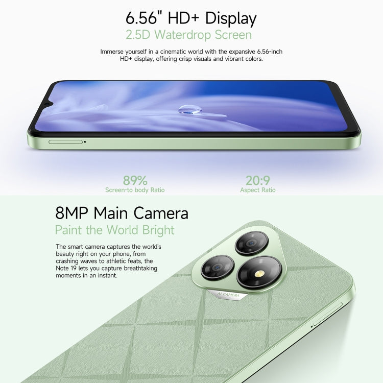 Ulefone Note 19, 3GB+32GB, Face ID & Side Fingerprint, 6.56 inch Android 14 Go Unisoc T603 Octa Core, Network: 4G, Dual SIM, OTG (Black) - Ulefone by Ulefone | Online Shopping UK | buy2fix