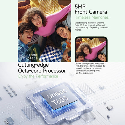 Ulefone Note 19, 3GB+32GB, Face ID & Side Fingerprint, 6.56 inch Android 14 Go Unisoc T603 Octa Core, Network: 4G, Dual SIM, OTG (Black) - Ulefone by Ulefone | Online Shopping UK | buy2fix