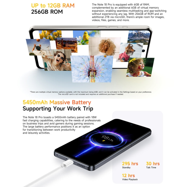 Ulefone Note 18 Pro, 6GB+256GB, Face ID & Side Fingerprint, 6.78 inch Android 14 MediaTek Helio G91 MTK6769 Octa Core, Network: 4G, Dual SIM, OTG, NFC (Moonlit White) - Ulefone by Ulefone | Online Shopping UK | buy2fix