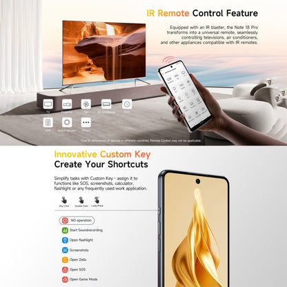 Ulefone Note 18 Pro, 6GB+256GB, Face ID & Side Fingerprint, 6.78 inch Android 14 MediaTek Helio G91 MTK6769 Octa Core, Network: 4G, Dual SIM, OTG, NFC (Lustrous Black) - Ulefone by Ulefone | Online Shopping UK | buy2fix