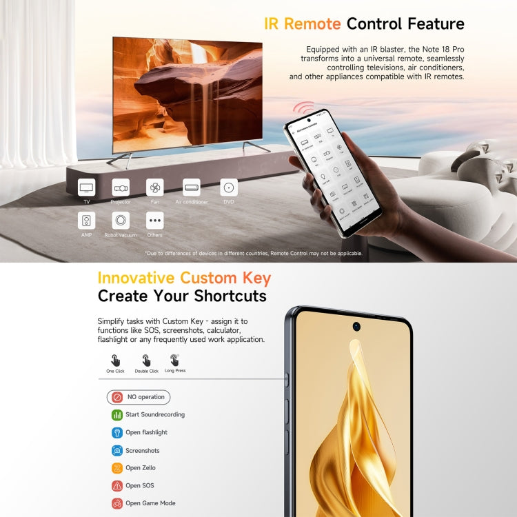 Ulefone Note 18 Pro, 6GB+256GB, Face ID & Side Fingerprint, 6.78 inch Android 14 MediaTek Helio G91 MTK6769 Octa Core, Network: 4G, Dual SIM, OTG, NFC (Moonlit White) - Ulefone by Ulefone | Online Shopping UK | buy2fix