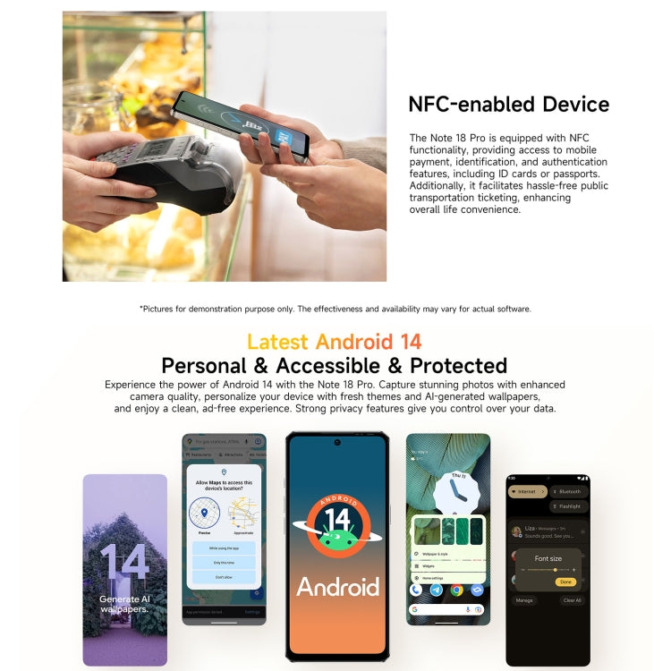 Ulefone Note 18 Pro, 6GB+256GB, Face ID & Side Fingerprint, 6.78 inch Android 14 MediaTek Helio G91 MTK6769 Octa Core, Network: 4G, Dual SIM, OTG, NFC (Lustrous Black) - Ulefone by Ulefone | Online Shopping UK | buy2fix