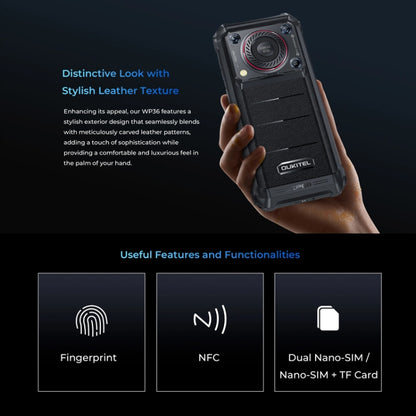 Oukitel WP36 Pro, 6GB+256GB, IP68/IP69K, Fingerprint Identification, 10600mAh, 6.52 inch MediaTek MT8788 Octa Core, NFC, OTG, Network: 4G (Black) - OUKITEL by OUKITEL | Online Shopping UK | buy2fix