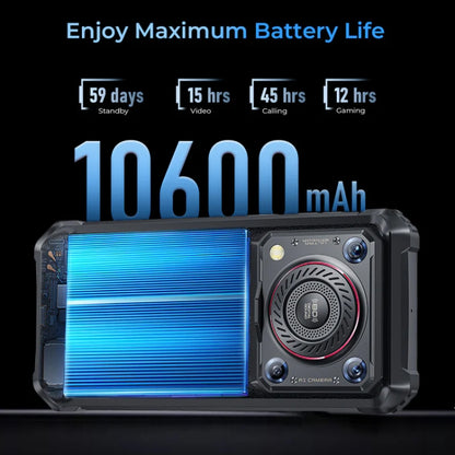 Oukitel WP36 Pro, 6GB+256GB, IP68/IP69K, Fingerprint Identification, 10600mAh, 6.52 inch MediaTek MT8788 Octa Core, NFC, OTG, Network: 4G (Black) - OUKITEL by OUKITEL | Online Shopping UK | buy2fix