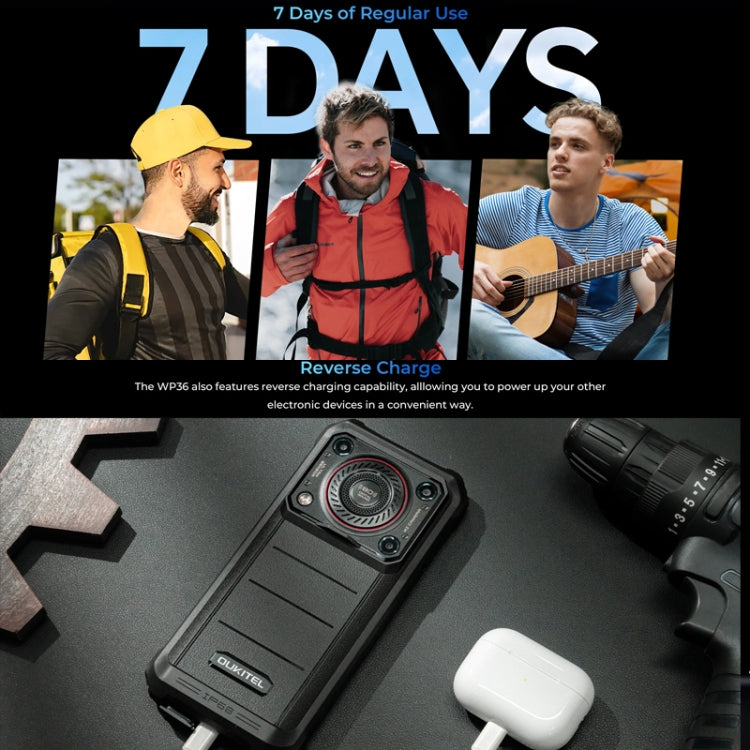 Oukitel WP36 Pro, 6GB+256GB, IP68/IP69K, Fingerprint Identification, 10600mAh, 6.52 inch MediaTek MT8788 Octa Core, NFC, OTG, Network: 4G (Black) - OUKITEL by OUKITEL | Online Shopping UK | buy2fix