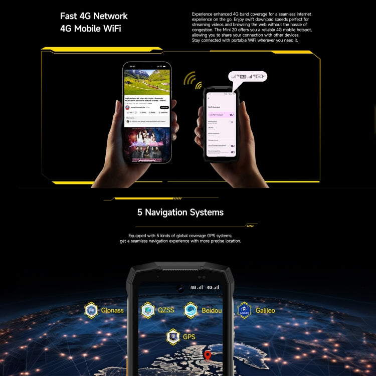 Ulefone Armor Mini 20, Night Vision, 8GB+256GB, IP68/IP69K Rugged Phone, 4.7 inch Android 14 MediaTek Helio G99 Octa Core, Network: 4G, NFC, OTG (Black) - Ulefone by Ulefone | Online Shopping UK | buy2fix