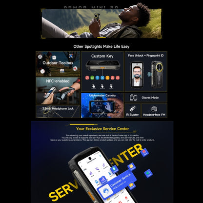 Ulefone Armor Mini 20, Night Vision, 8GB+256GB, IP68/IP69K Rugged Phone, 4.7 inch Android 14 MediaTek Helio G99 Octa Core, Network: 4G, NFC, OTG (Black) - Ulefone by Ulefone | Online Shopping UK | buy2fix