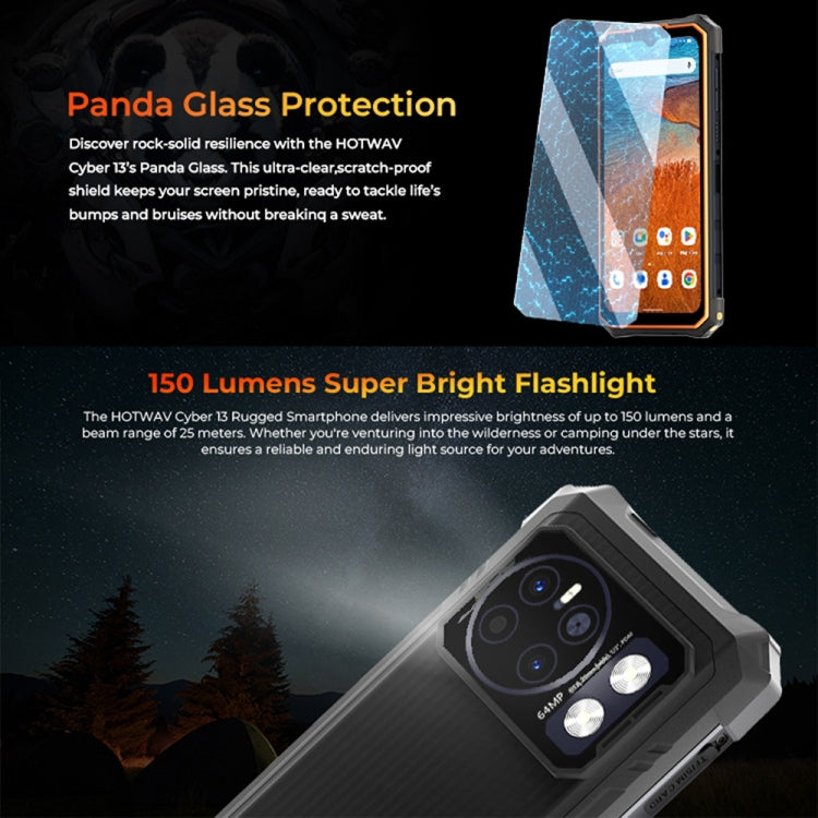 [HK Warehouse] HOTWAV CYBER 13, IP68/IP69K Rugged Phone, 8GB+128GB, 10800mAh, 6.6 inch Android 14.0 Unisoc T606 Octa Core, Network: 4G, NFC, OTG (Orange) - Other by HOTWAV | Online Shopping UK | buy2fix