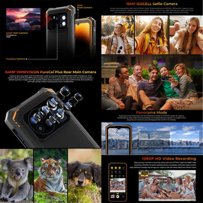 [HK Warehouse] HOTWAV CYBER 13, IP68/IP69K Rugged Phone, 8GB+128GB, 10800mAh, 6.6 inch Android 14.0 Unisoc T606 Octa Core, Network: 4G, NFC, OTG (Black) - Other by HOTWAV | Online Shopping UK | buy2fix