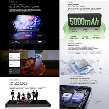 Blackview Oscal FLAT 2, 4GB+256GB, 6.6 inch Doke OS 4.0 Android 14 Unisoc T606 Octa Core, Network: 4G (Phantom Black) - Blackview by Blackview | Online Shopping UK | buy2fix