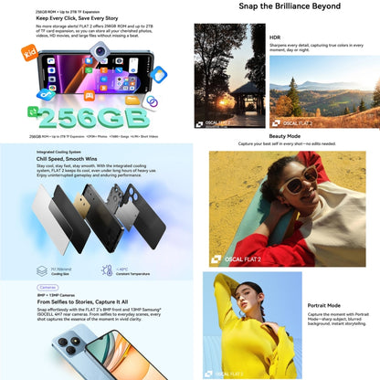 Blackview Oscal FLAT 2, 4GB+256GB, 6.6 inch Doke OS 4.0 Android 14 Unisoc T606 Octa Core, Network: 4G (Ripple Blue) - Blackview by Blackview | Online Shopping UK | buy2fix