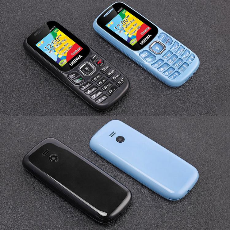 UNIWA E1803 Elder Keypad Phone, 1.77 inch SC6531E, LED Flashlight, 21 Keys, Network: 2G, EU Plug (Black) - UNIWA by UNIWA | Online Shopping UK | buy2fix