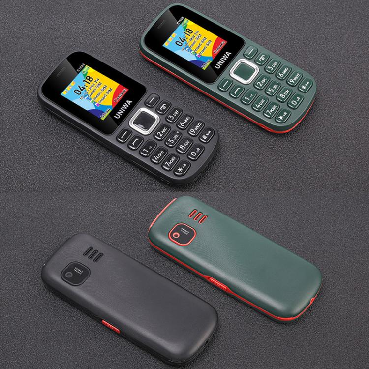 UNIWA E1808 Elder Keypad Phone, 1.77 inch SC6531E, LED Flashlight, 21 Keys, Network: 2G, Triple SIM, EU Plug (Green) - UNIWA by UNIWA | Online Shopping UK | buy2fix
