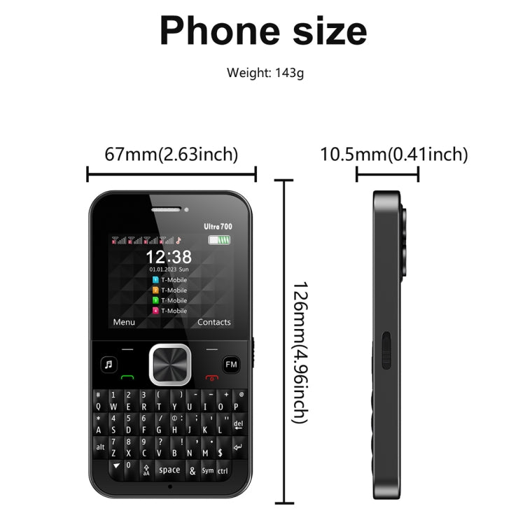 SERVO U700, 2.4 inch, MTK6261D, 58 Full Keyboards, Support Bluetooth, FM, NFC, Quick Dial, Flashlight, GSM, Quad SIM (Blue) - SERVO by SERVO | Online Shopping UK | buy2fix