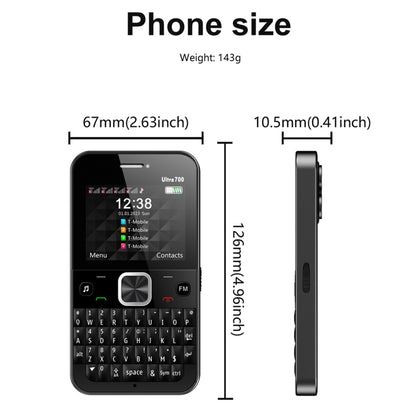 SERVO U700, 2.4 inch, MTK6261D, 58 Full Keyboards, Support Bluetooth, FM, NFC, Quick Dial, Flashlight, GSM, Quad SIM (Blue) - SERVO by SERVO | Online Shopping UK | buy2fix