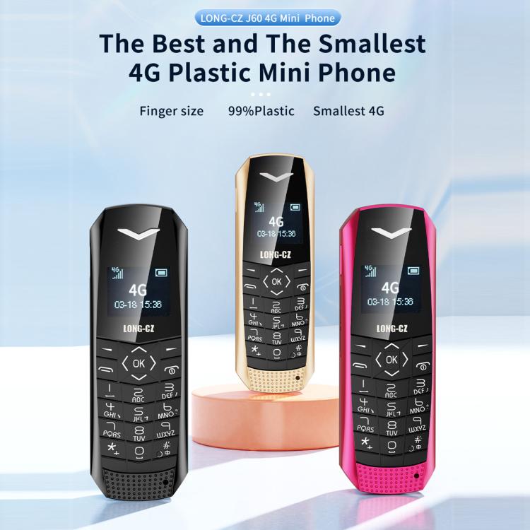 LONG-CZ J60 4G Mini Phone, 1.77 inch Unisoc T107,  21 Keys, Network: 4G, Single SIM (Black) - Others by buy2fix | Online Shopping UK | buy2fix